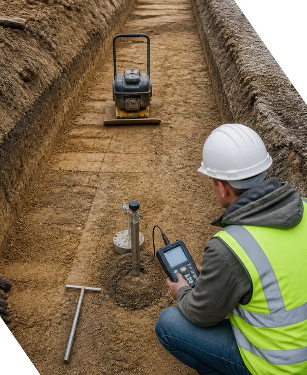 Контроль качества уплотнения обратной засыпки в Твери