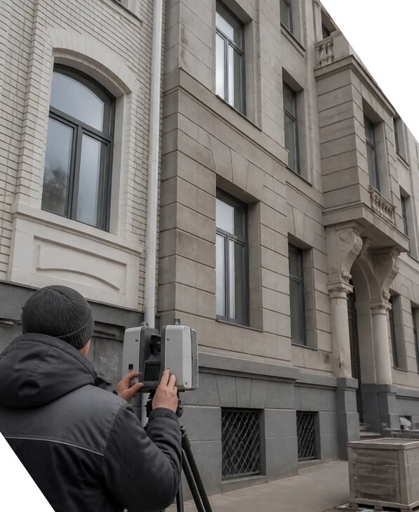 Лазерное сканирование фасадов зданий для обследования в Твери